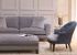 John Sankey Voltaire Sofa in Edgar Granite Fabric with Ferdinand Chair and Voltaire Daybed