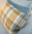 John Sankey Voltaire Sofa in Linen Fabric with Wool Plaid Scatter Cushions