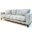 John Sankey Voltaire Sofa in Wool Plaid Fabric with Milligan Charcoal Arms