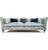 John Sankey Wolseley Sofa in Legacy Bermuda Fabric with Blue Velvet Scatter Cushions