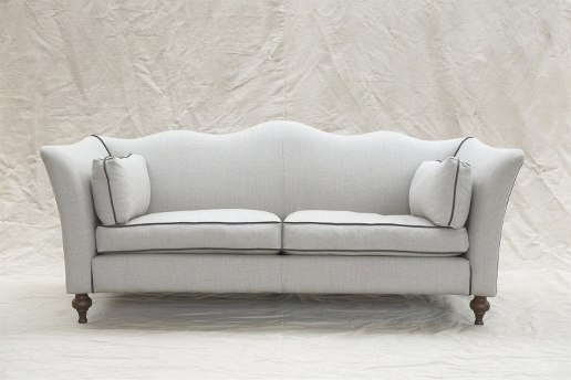 John Sankey Wolseley Sofa in Palmer Linen Fabric with Contrast Piping