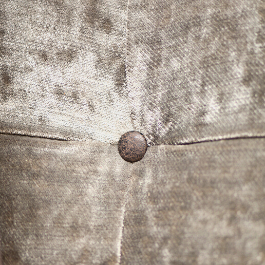 John Sankey Wolseley Sofa in Velvet Fabric Leather Button Detail