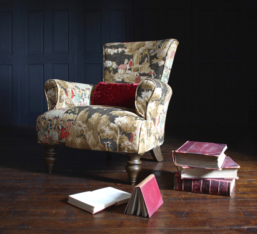 John Sankey Wooster Chair in Clarence Tobacco Leaf Fabric