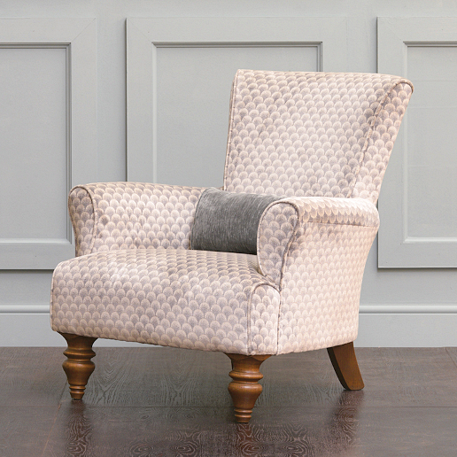 John Sankey Wooster Chair in Delanty Velvet Silver Fabric