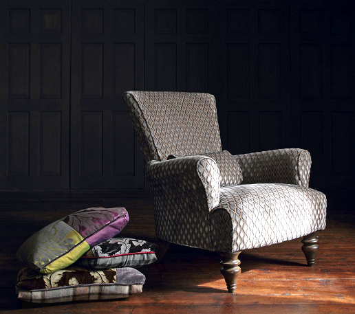 John Sankey Wooster Chair in Satie Pewter Fabric