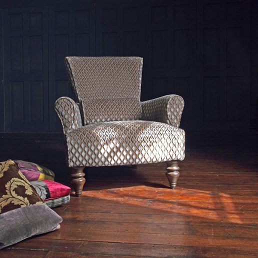 John Sankey Wooster Chair in Satie Pewter Fabric