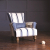 John Sankey Wooster Chair in Rustic Stripe Atlantic Fabric