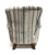 John sankey Slipper Chair in Chevalier Stripe Graphite Fabric Back View