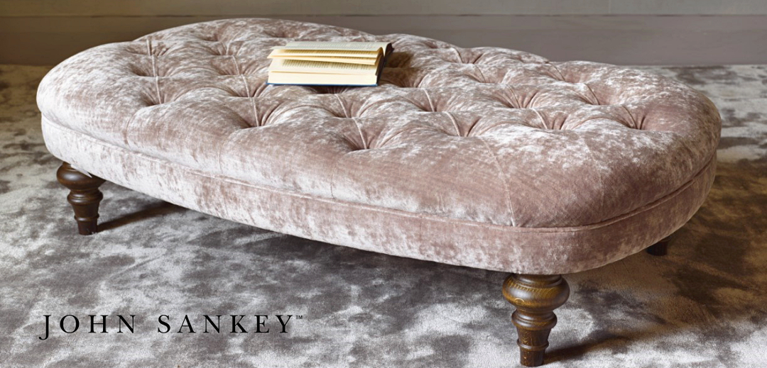 John Sankey Ottomans and Stools at Kings the home of fine upholstery. John Sankey fine upholstery.