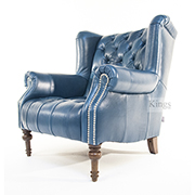 Alexander and James Theo Chair in Aqua Leather