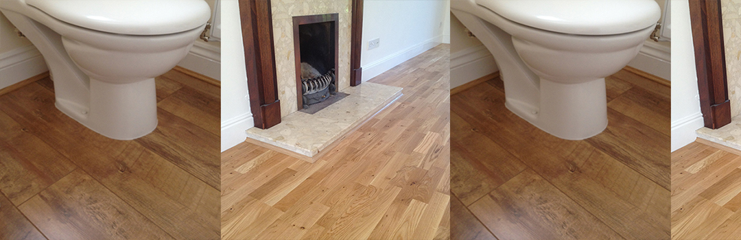 Light Oak Engineered Wood Flooring Fully Fitted to a Lounge, Hall and WC. 