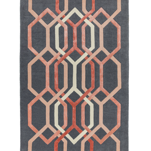 Asiatic Rugs Contemporary Home Matrix MAX66 Hexagon Charcoal