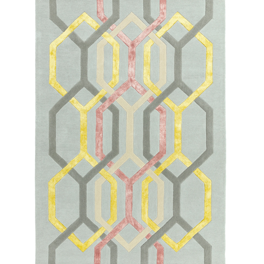 Asiatic Rugs Contemporary Home Matrix MAX67 Hexagon Silver