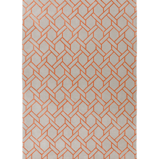 Asiatic Rugs Contemporary Home Nexus FL01 Silver & Orange