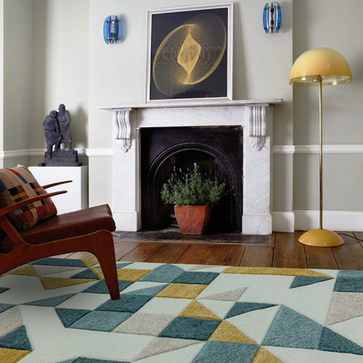 Asiatic Rugs Easy Living  Sketch SK03 Shapes Green 1