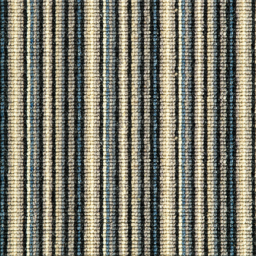 Crucial Trading Mississippi Stripe Black Sapphire Wool Loop pile Carpet WS120