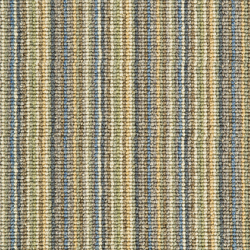 Crucial Trading Mississippi Stripe Blue Gold Wool Loop Pile Carpet WS100