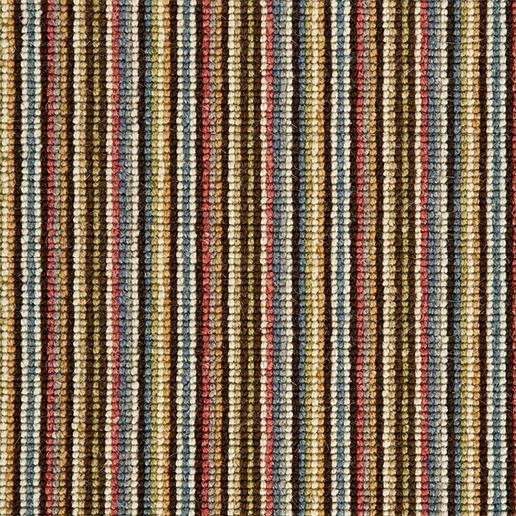 Crucial Trading Mississippi Stripe Chocolate Blue Wool Loop Pile Carpet WS115