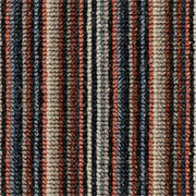 Crucial Trading Mississippi Stripe Indigo Russet Wool Loop Pile Carpet WS149