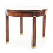 REH Kennedy Circular Cherry and Glass Side Table