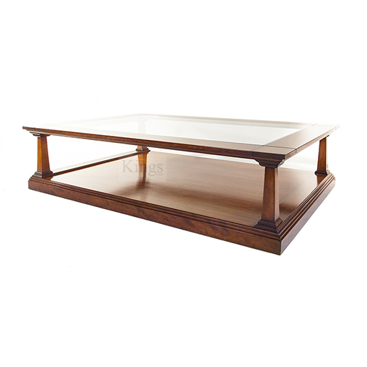 REH Kennedy Classic Coffee Table in Cherry with Glass Top