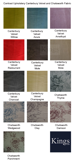 Contrast Upholstery Canterbury Velvet and Chatsworth