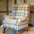 Contrast Upholstery Chaucer Wing Chair In Fabric