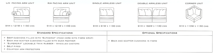 Duresta International Emperor Sizes