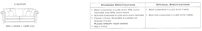 Duresta International Wolfgang Sizes