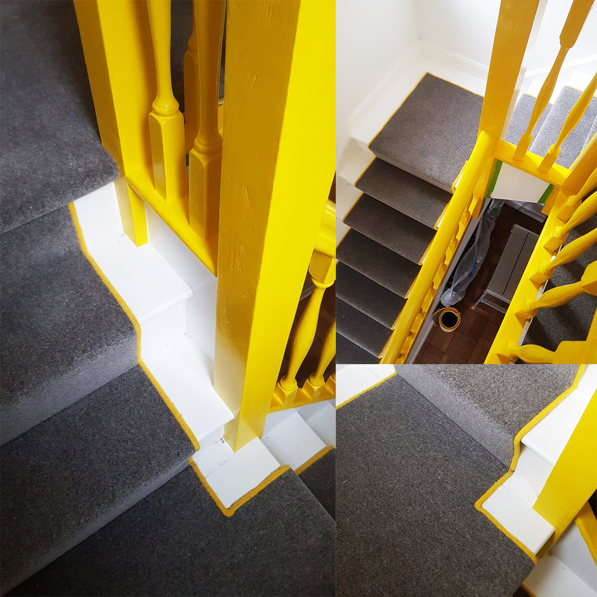 Grey 80% Wool Twist Pile to a Victorian Staircase