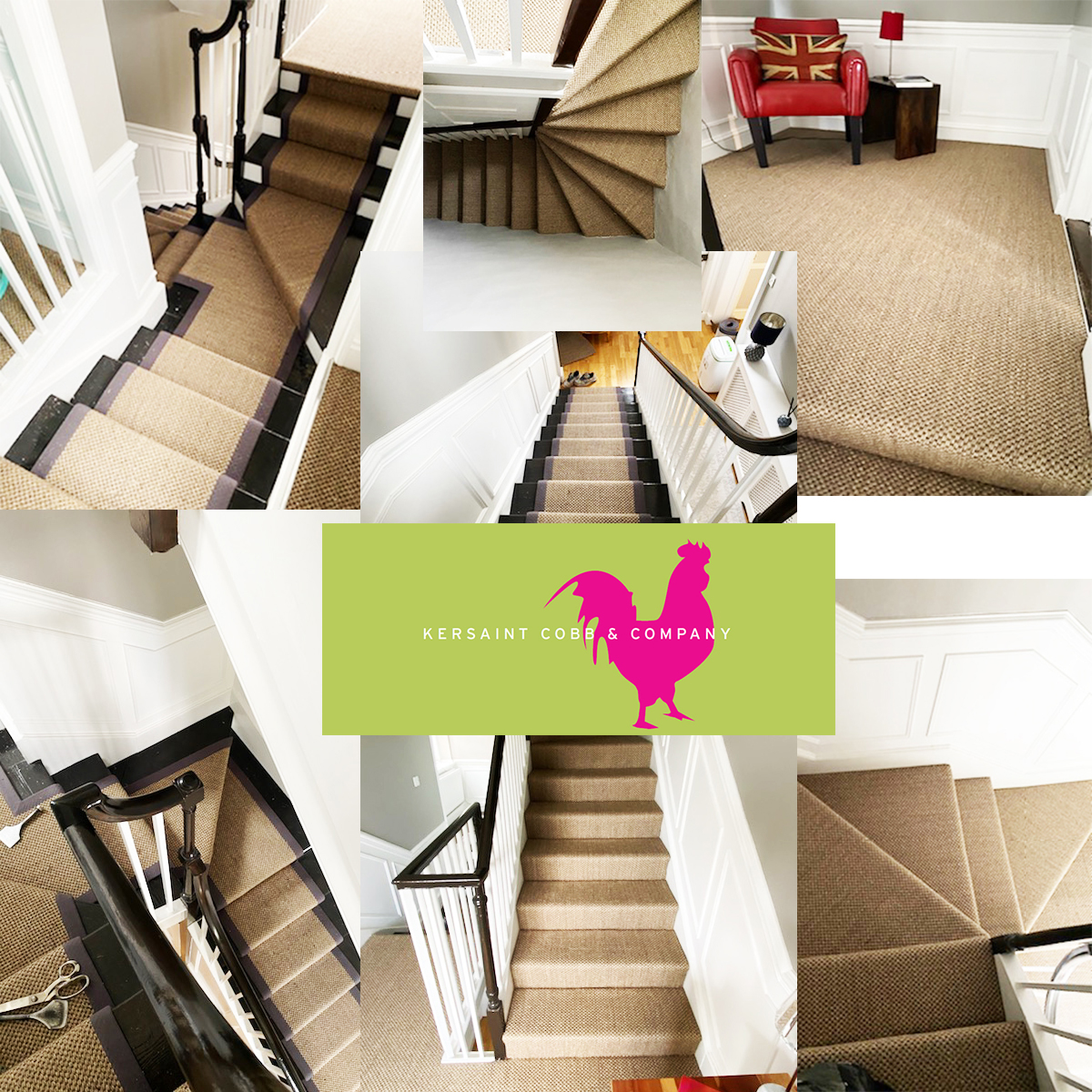 Triple Stairs and Landings in Kersaint Cobb Himalaya Sisal