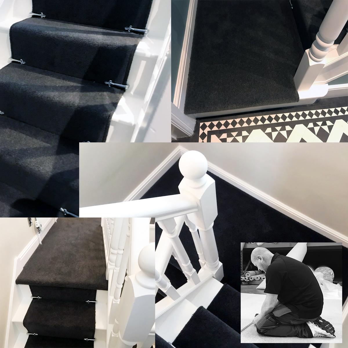 Stairs and Landing In Victoria Carpets Tudor Twist Jet Set 