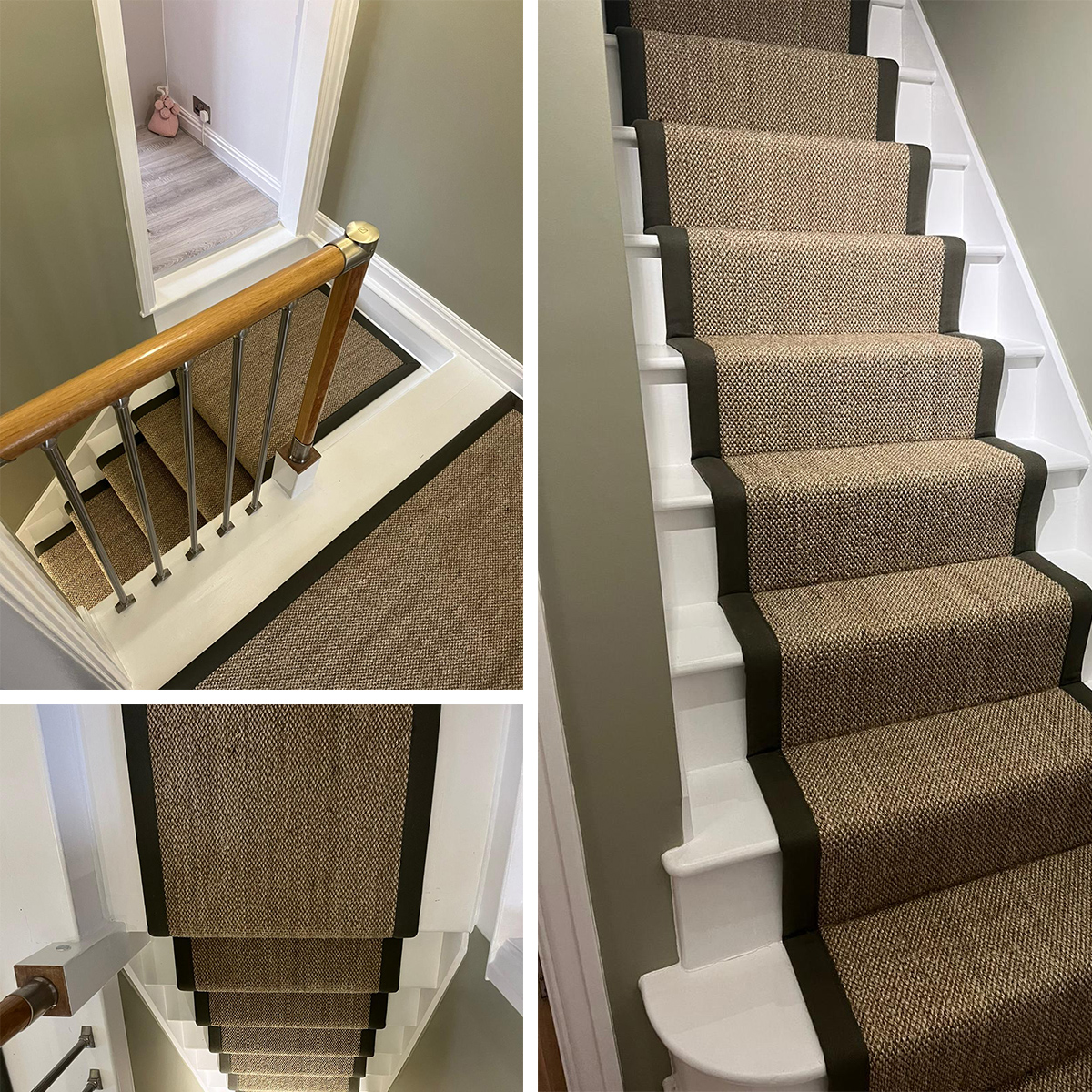 Crucial Trading Sisal Finished With An Olive Green Cotton Taped Edge