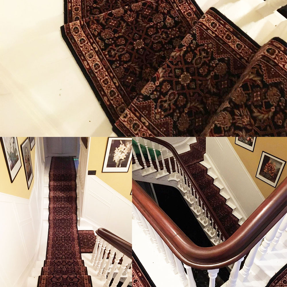 A Beautiful 100% Wool Wilton Runner Fitted To A Staircase In A Stunning Georgian House. 