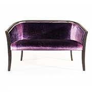Henderson Russell Augusta Sofa In Purple Fabric and Polished Top Collar