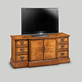 Iain James Furniture Breakfront Video Base Walnut TV Cabinet AMC284