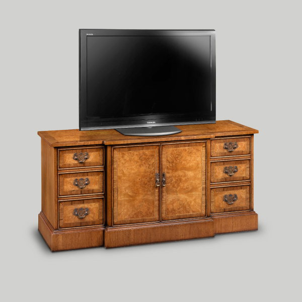 Iain James Furniture Breakfront Video Base Walnut Tv Cabinet