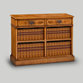Iain James Furniture AMC285 Walnut 2 Drawer Open Bookcase