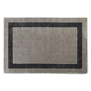 Jacaranda Simla Bordered Rug Grey and Gunmetal