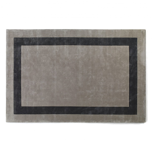 Jacaranda Simla Bordered Rug Grey and Gunmetal