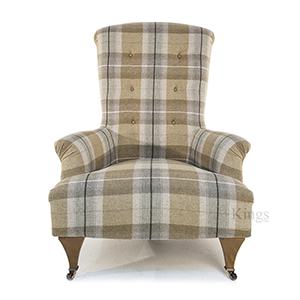 John Sankey Hawthorne Chair in Plaid Wool Fabric 2