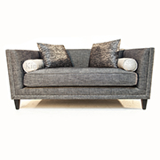 John Sankey Tuxedo Sofa in Hudson Nero Chrome Hades Zinc