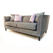 John Sankey Tuxedo Sofa in Grey with Chrome Studs