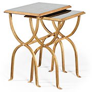 Jonathan Charles Eglomise and Iron Square Nest of tables