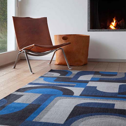 Louis De Poortere Nuance Collection Module Rug Weimar Blue 9207 2