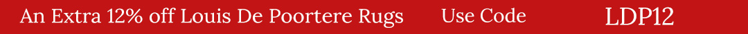 An extra 121 percent discount off Louis de Poortere Rugs at kings interiors of Nottingham