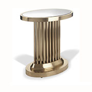R V Astley Barnes Art Deco Brass Finish with Glass Side Table 2223