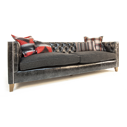 Tetrad Ralph Lauren Grand Empire Sofa in Black Leather 