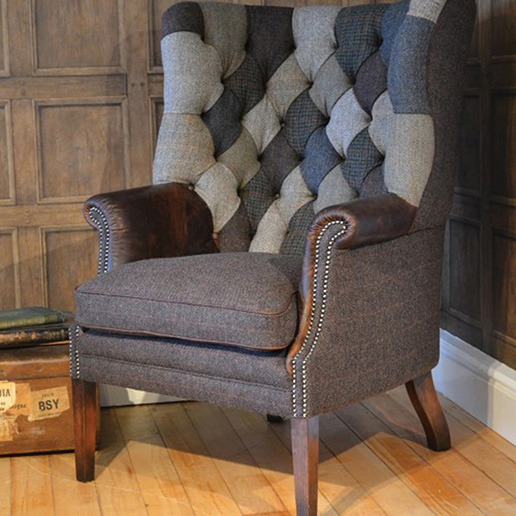 Tetrad Upholstery Mackensie Harris Tweed Chair Patchwork