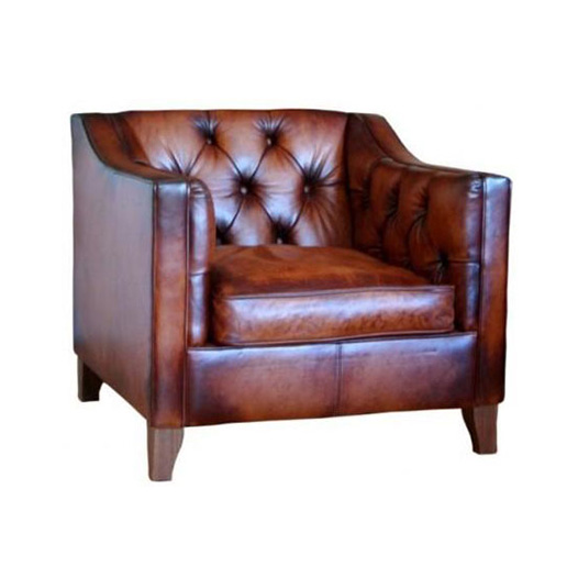 Contrast Upholstery Battersea Chair In Leather 3